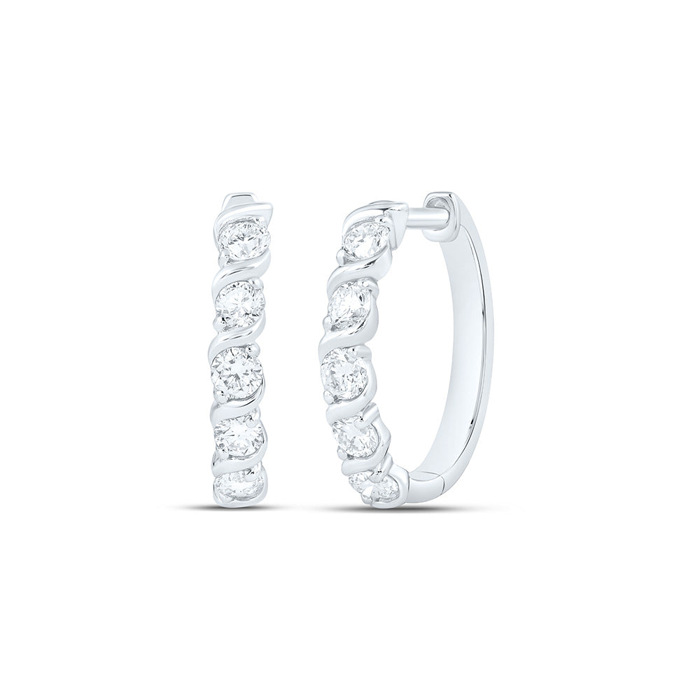 Sterling Silver 1/2 Cttw Lab Grown Diamond Hoop Earring