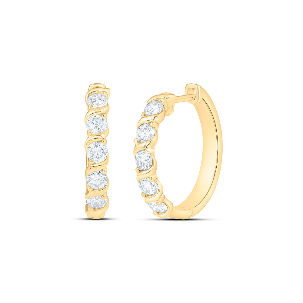 Sterling Silver 1 Cttw Lab Grown Diamond Hoop Earring