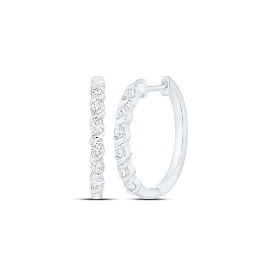 Sterling Silver 1/2 Cttw Lab Grown Diamond Hoop Earring