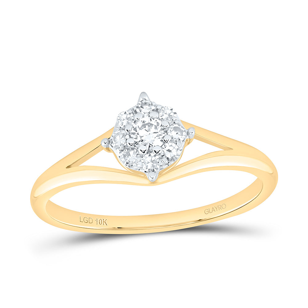 10K Yellow Or White Gold 1/5 Cttw Lab Grown Diamond Round Engagement Ring