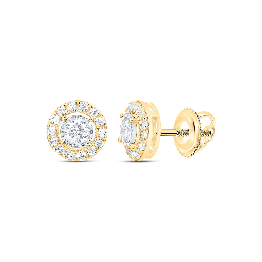 Sterling Silver 1/2 Cttw Lab Grown Diamond Round Earring