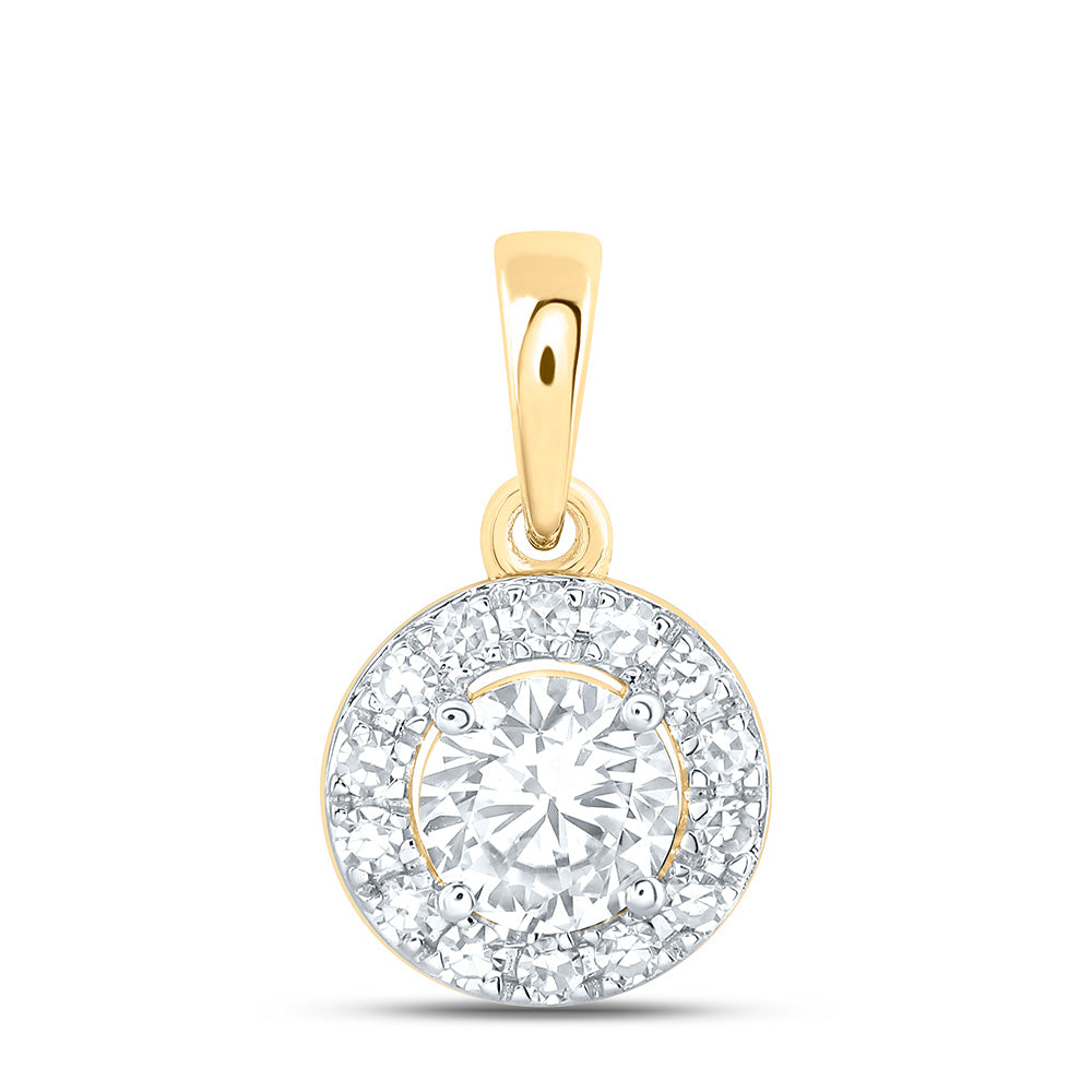 10K Yellow Or White Gold 1/2 Cttw Lab Grown Diamond Fashion Round Pendant
