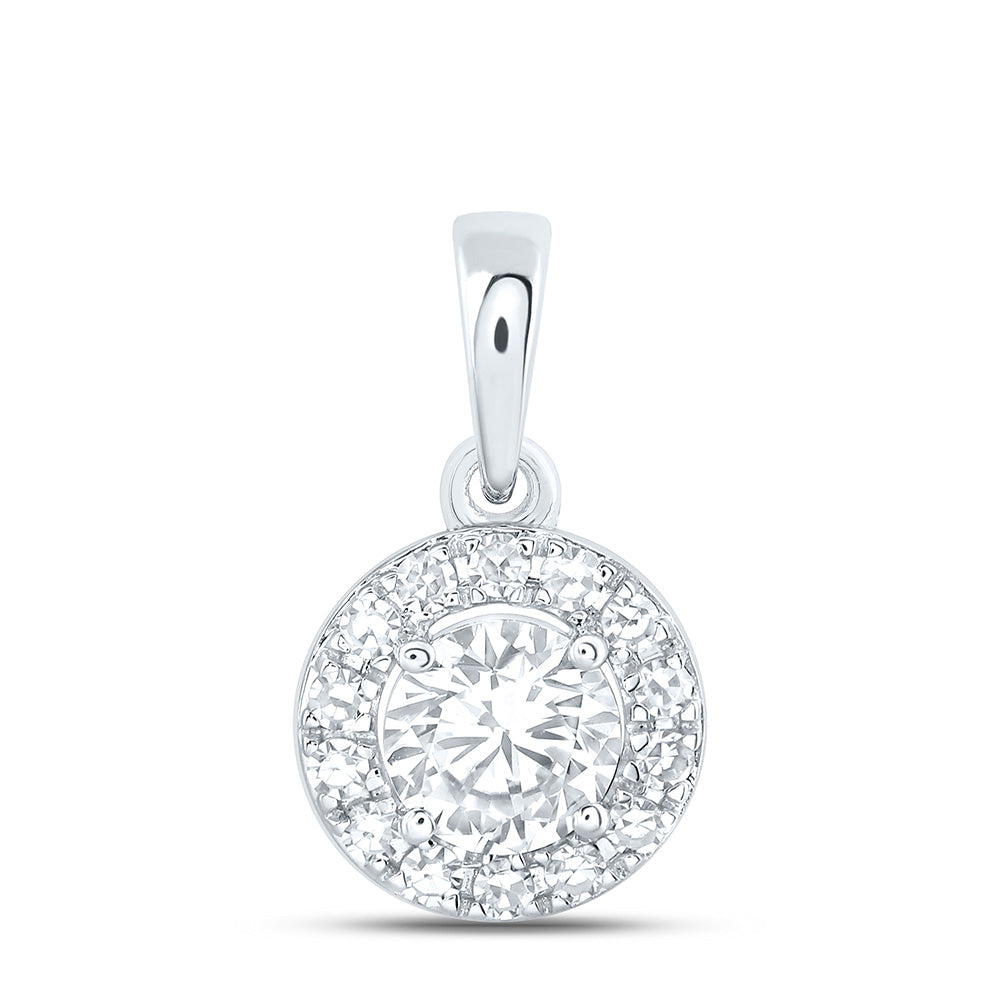 10K Yellow Or White Gold 1/2 Cttw Lab Grown Diamond Fashion Round Pendant