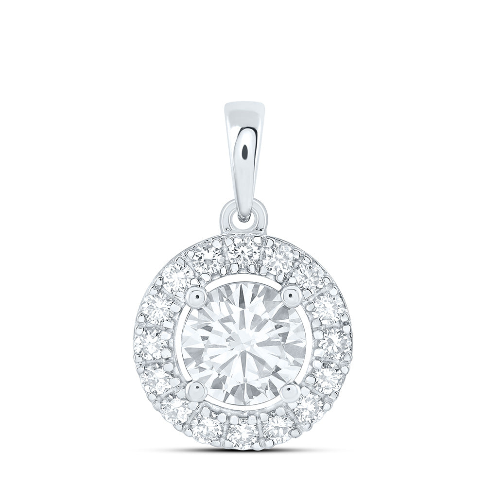 10K Yellow Or White Gold 1 Cttw Lab Grown Diamond Fashion Round Pendant