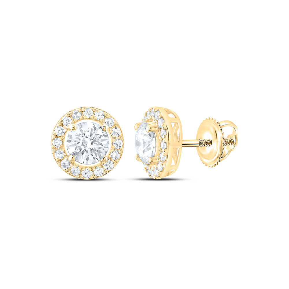 10K Yellow Or White Gold 1 1/2 Cttw Lab Grown Diamond Round Earring