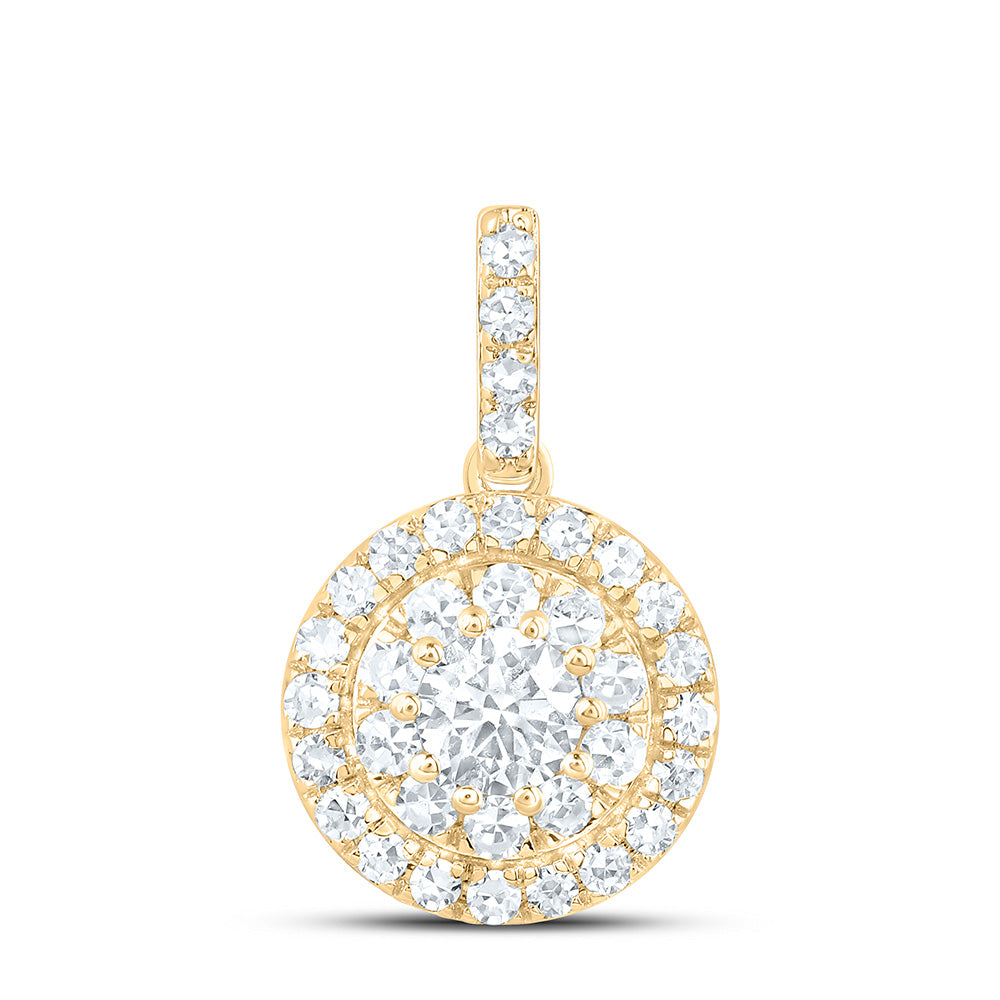 Sterling Silver 1/2 Cttw Lab Grown Diamond Round Charm Pendant