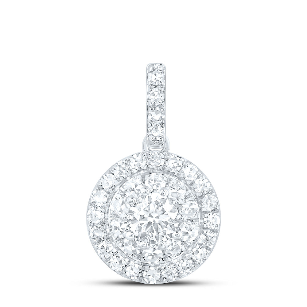 Sterling Silver 1/2 Cttw Lab Grown Diamond Round Charm Pendant