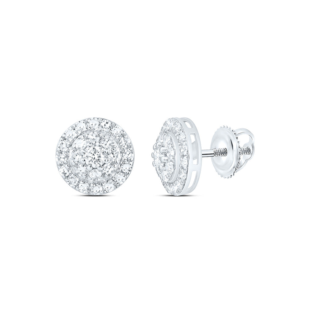 Sterling Silver 1/2 Cttw Lab Grown Diamond Round Earring