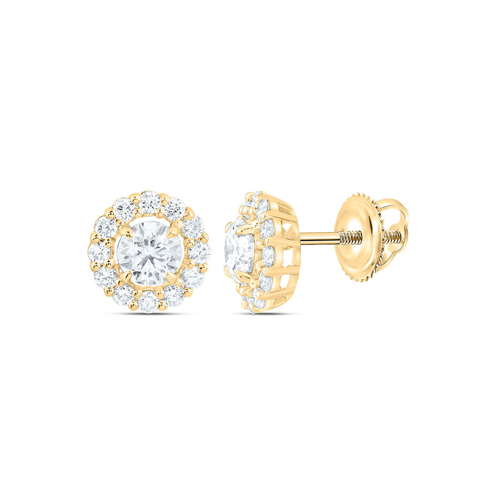 10K Yellow Or White Gold 1 Cttw Lab Grown Diamond Round Earring