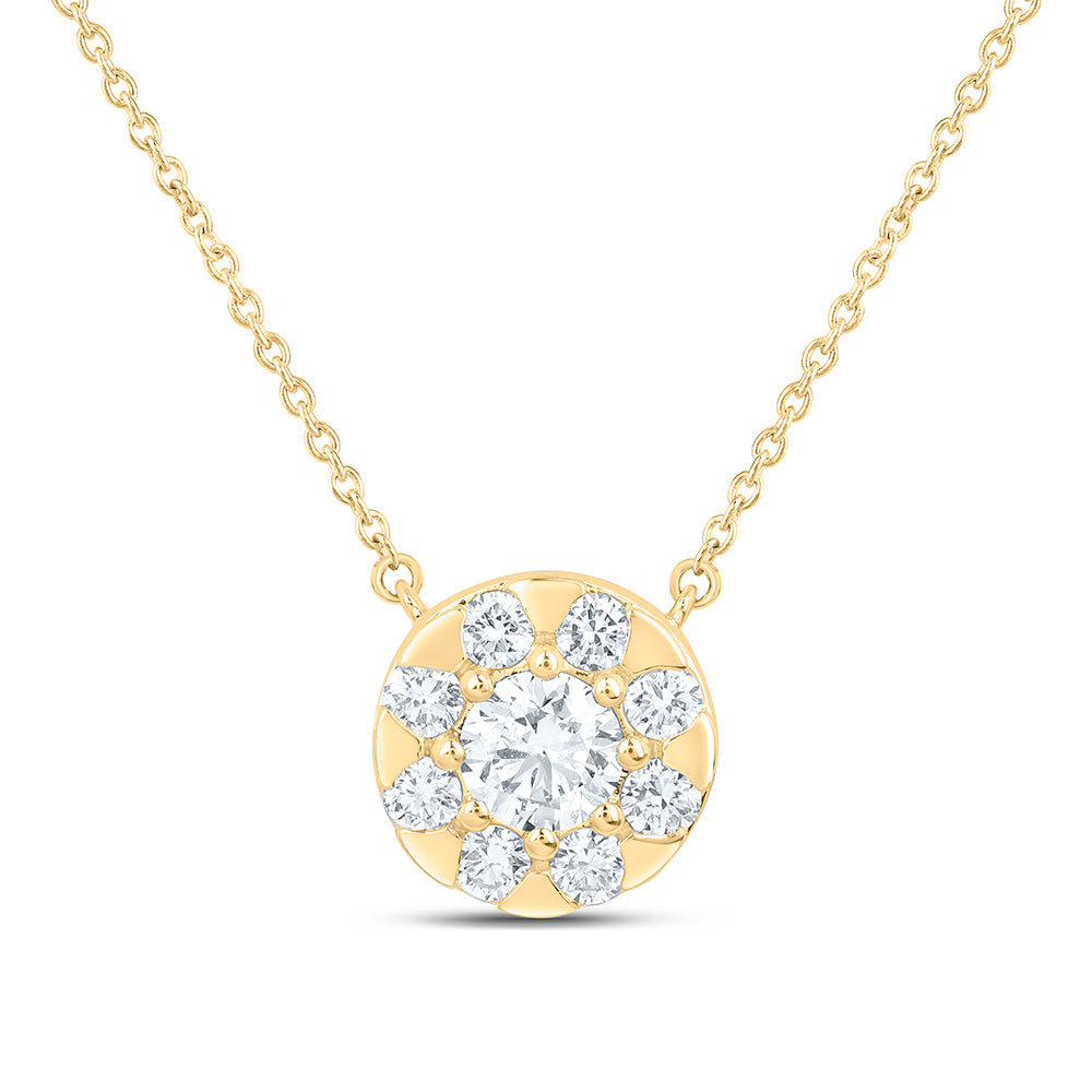 10K Yellow Or White Gold 3/4 Cttw Lab Grown Diamond Round Chain Necklace (18 Inch)