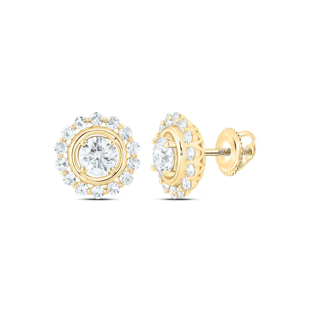 10K Yellow Or White Gold 1 Cttw Lab Grown Diamond Round Earring