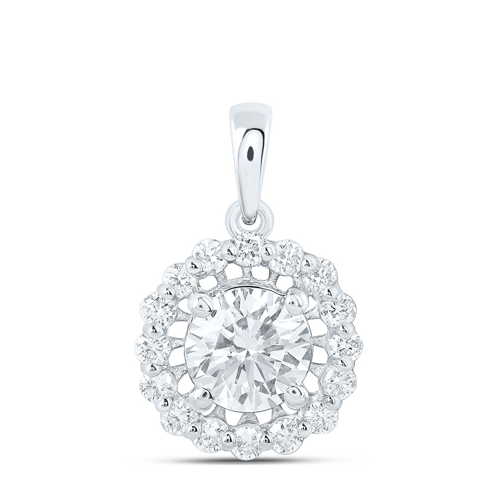 10K Yellow Or White Gold 1 Cttw Lab Grown Diamond Round Charm Pendant