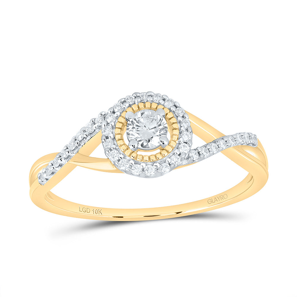 10K Yellow Or White Gold 1/4 Cttw Lab Grown Diamond Round Engagement Ring