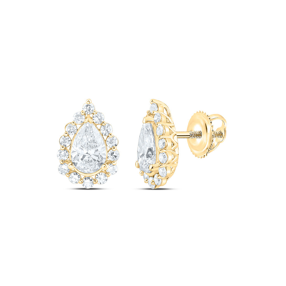 10K Yellow Or White Gold 1 3/8 Cttw Lab Grown Diamond Pear Earring