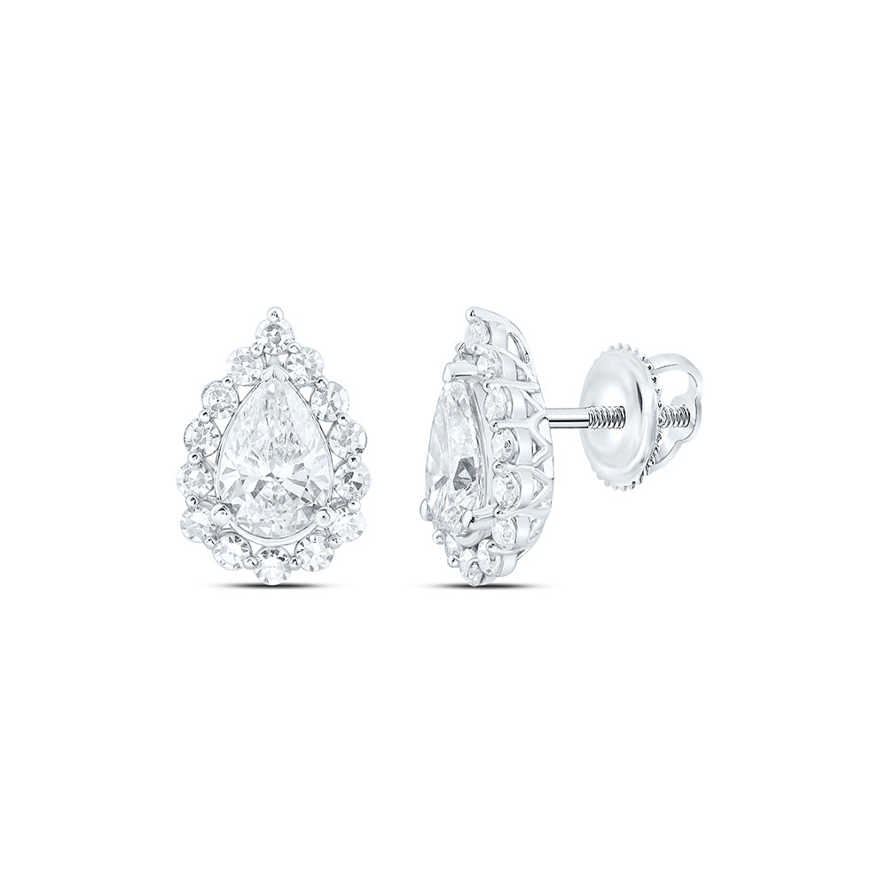 10K Yellow Or White Gold 1 3/8 Cttw Lab Grown Diamond Pear Earring