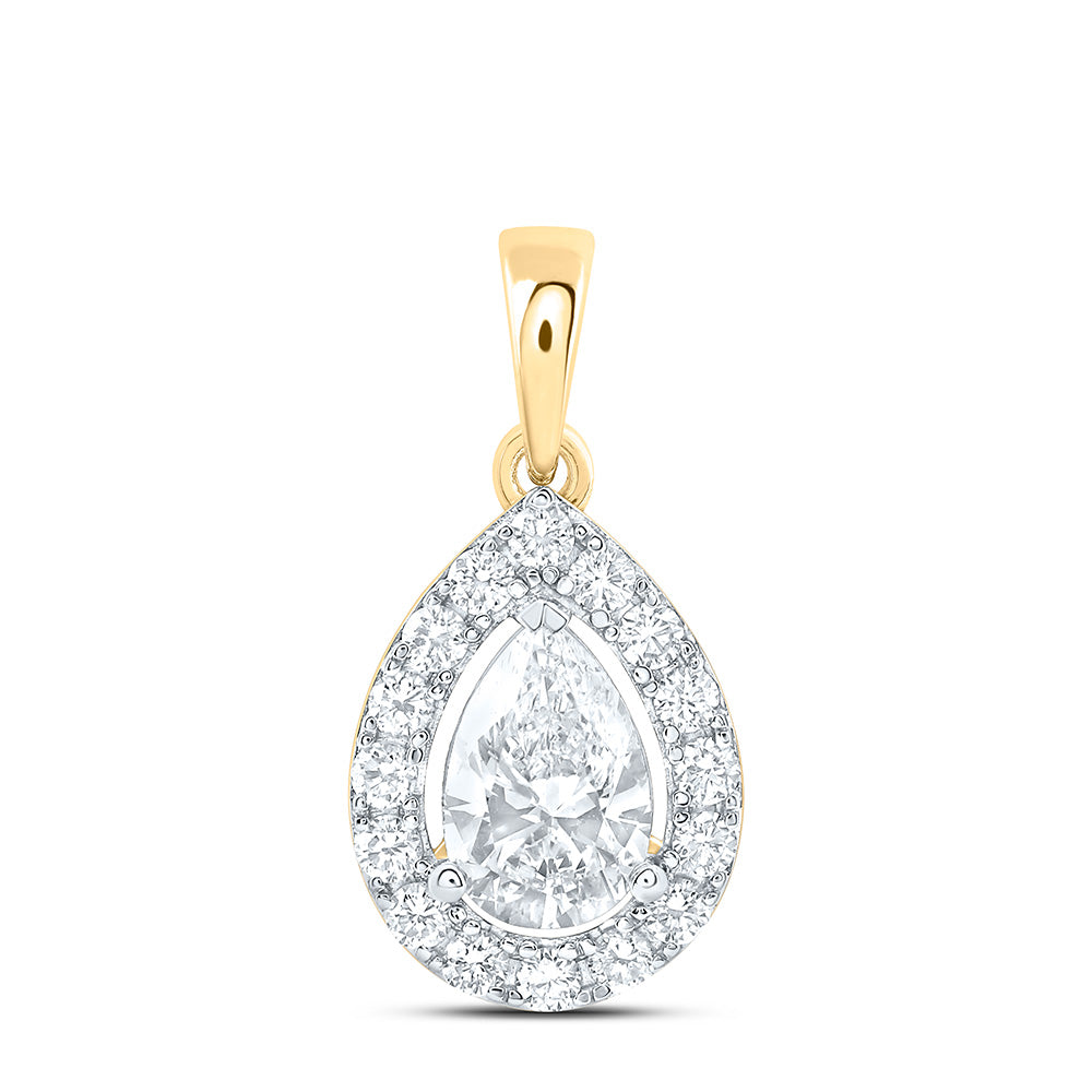 10K Yellow Or White Gold 1 Cttw Lab Grown Diamond Fashion Pear Pendant