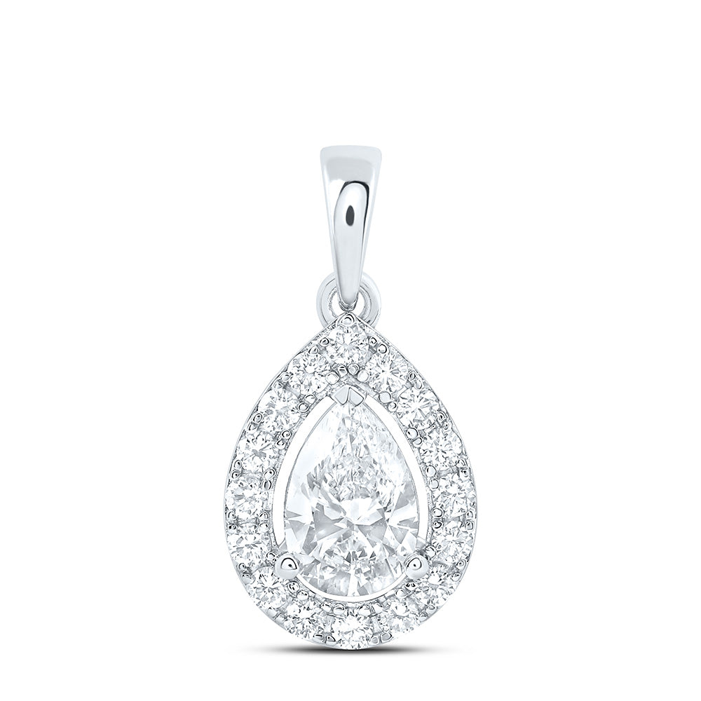 10K Yellow Or White Gold 1 Cttw Lab Grown Diamond Fashion Pear Pendant
