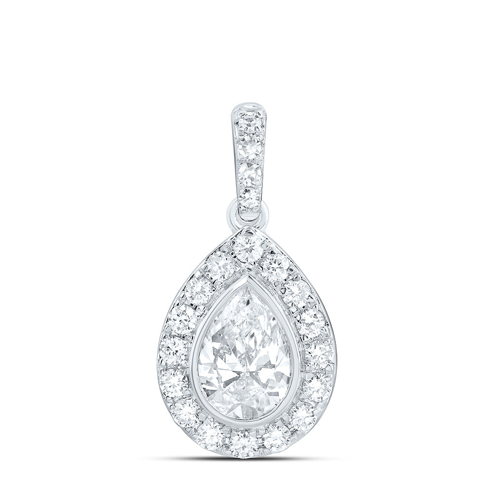 10K Yellow Or White Gold 1 Cttw Lab Grown Diamond Pear Charm Pendant