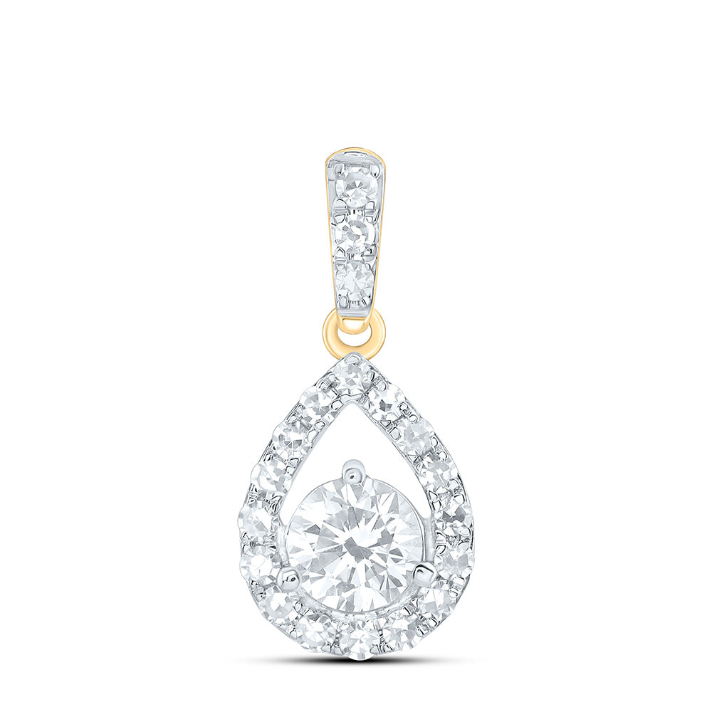 10K Yellow Or White Gold 1/2 Cttw Lab Grown Diamond Fashion Pear Pendant