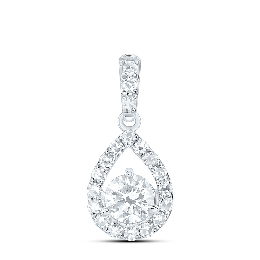 10K Yellow Or White Gold 1/2 Cttw Lab Grown Diamond Fashion Pear Pendant