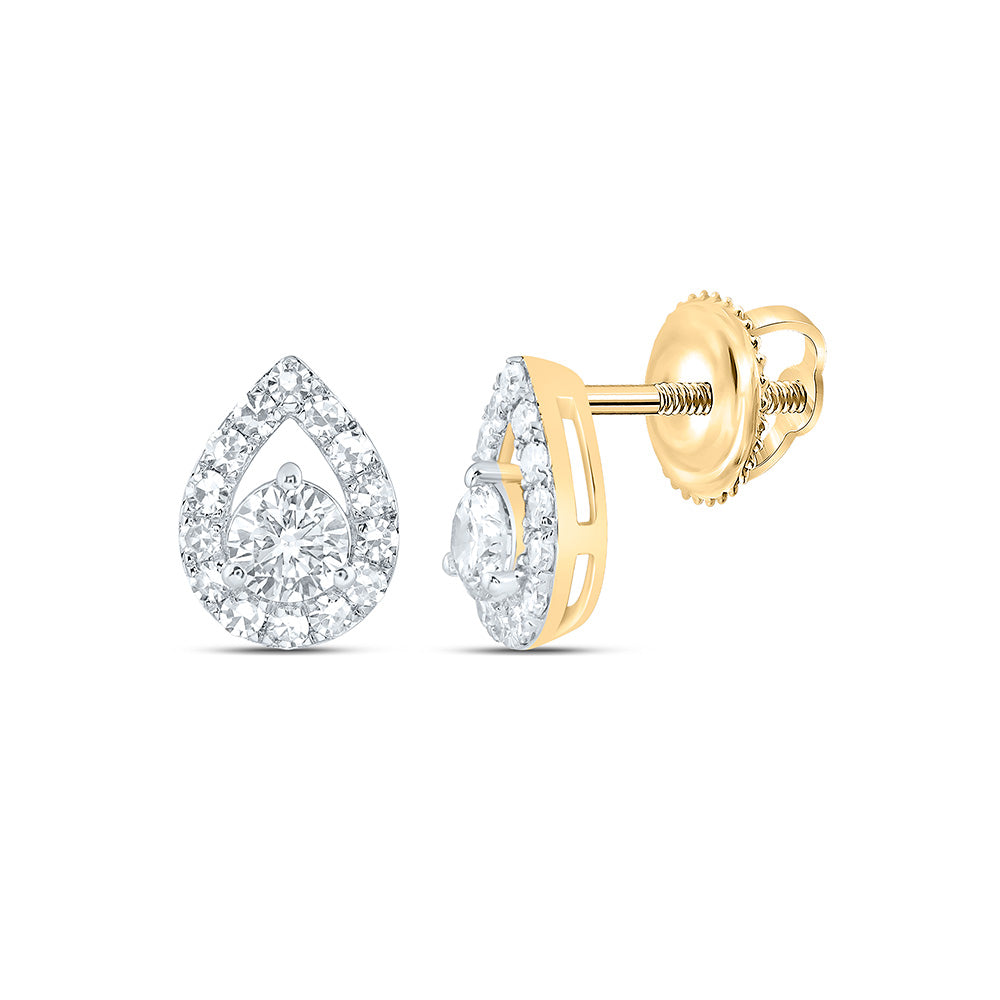 10K Yellow Or White Gold 1/2 Cttw Lab Grown Diamond Pear Earring