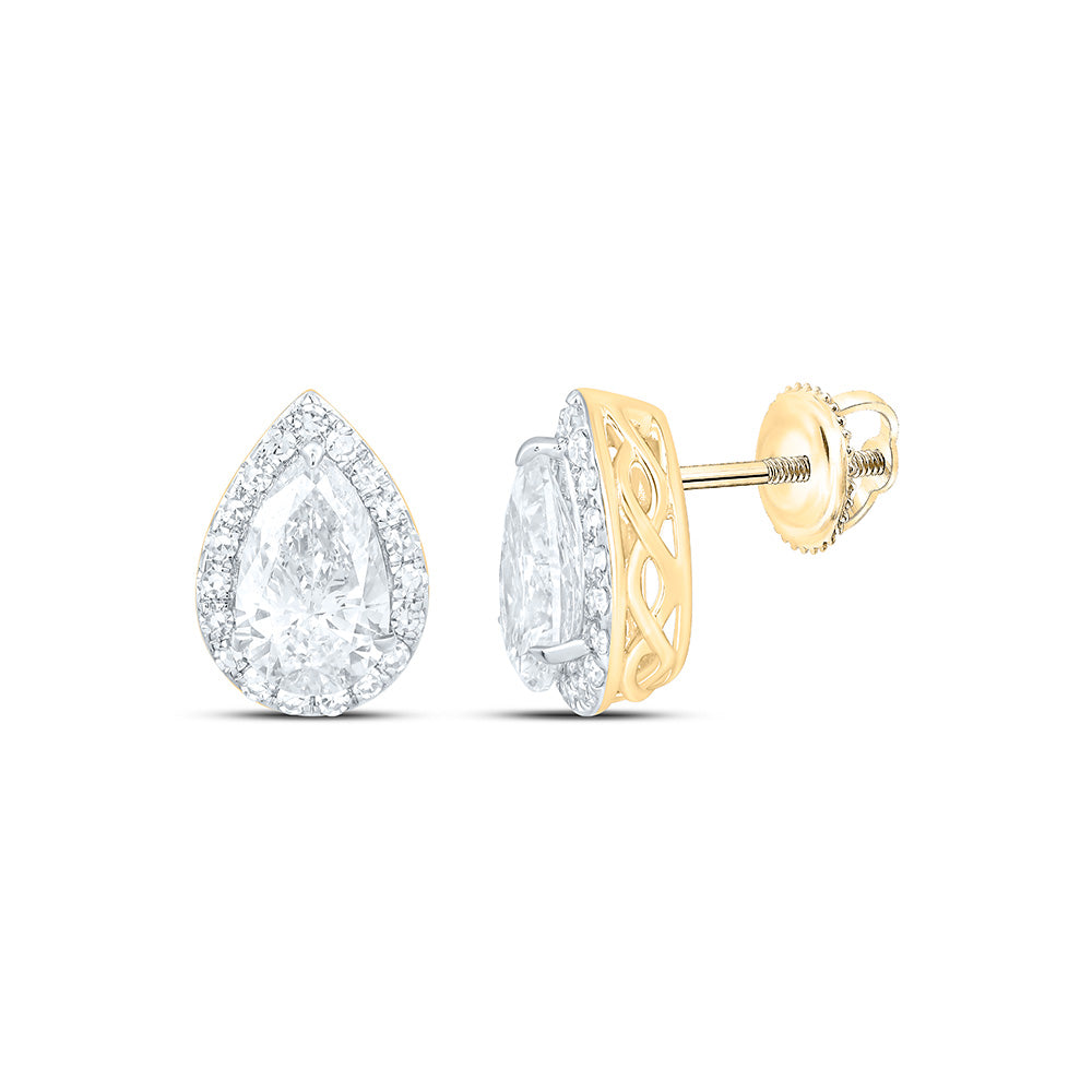 10K Yellow Or White Gold 2 1/3 Cttw Lab Grown Diamond Pear Earring