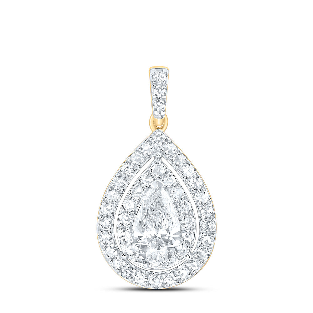 10K Yellow Gold 1 Cttw Lab Grown Diamond Fashion Pear Pendant