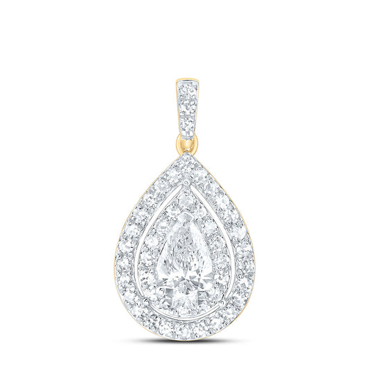 10K Yellow Gold 1 Cttw Lab Grown Diamond Fashion Pear Pendant
