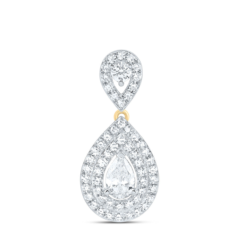 10K Yellow Gold 3/4 Cttw Lab Grown Diamond Fashion Pear Pendant
