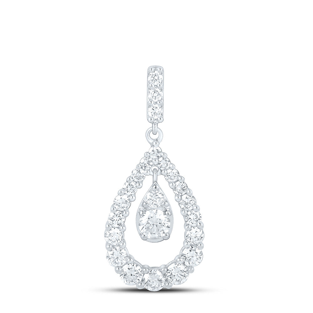 10K Yellow Or White Gold 1 Cttw Lab Grown Diamond Pear Charm Pendant