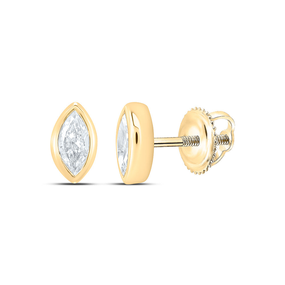 Sterling Silver 1/4 Cttw Lab Grown Diamond Marquise Bezel Earring