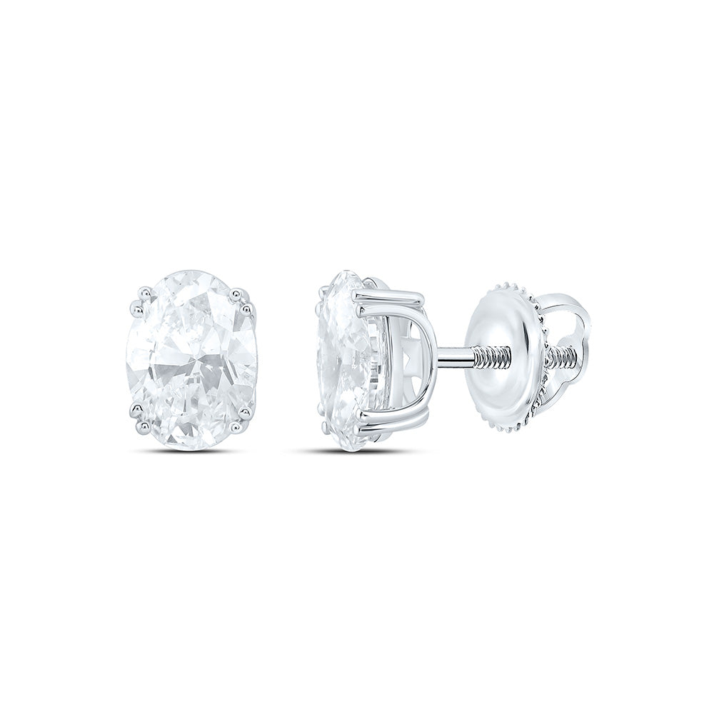 10K Yellow Or White Gold 2 Cttw Lab Grown Diamond Oval Earring