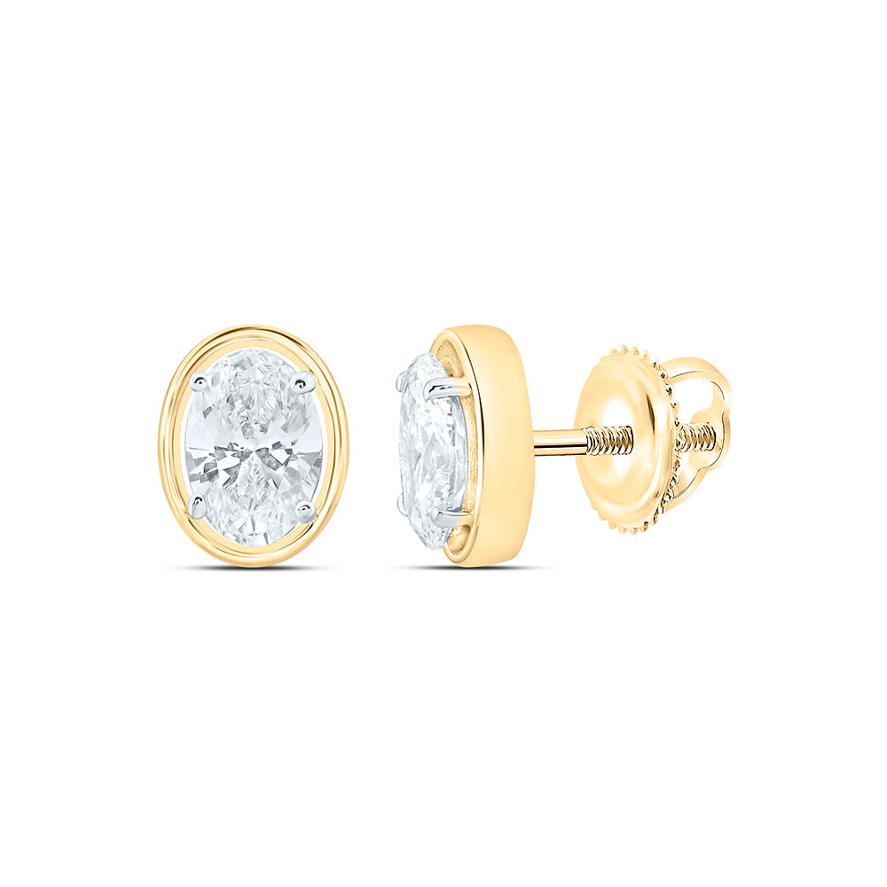 10K Yellow Or White Gold 1/2 Cttw Lab Grown Diamond Fashion Oval Earring