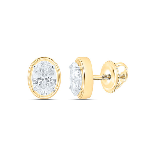 10K Yellow Or White Gold 1/2 Cttw Lab Grown Diamond Fashion Oval Earring