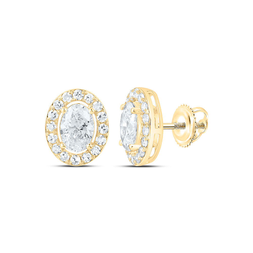 10K Yellow Or White Gold 1 Cttw Lab Grown Diamond Oval Earring