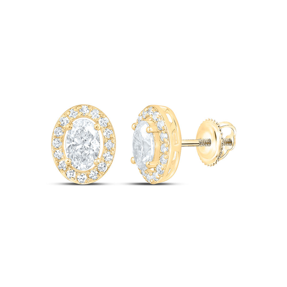 10K Yellow Or White Gold 1 3/8 Cttw Lab Grown Diamond Oval Earring