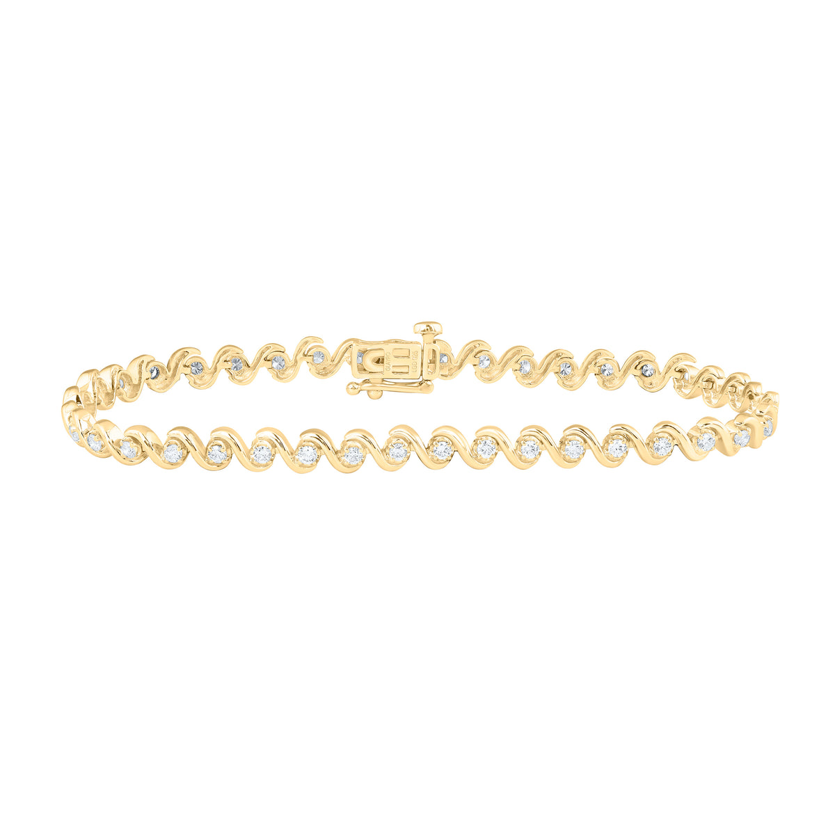 Sterling Silver 1 Cttw Lab Grown Diamond Bracelet (7 Inch)