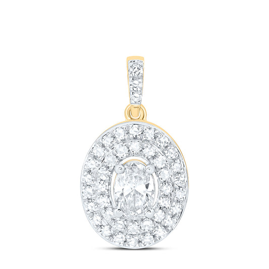 10K Yellow Gold 3/4 Cttw Lab Grown Diamond Fashion Oval Pendant