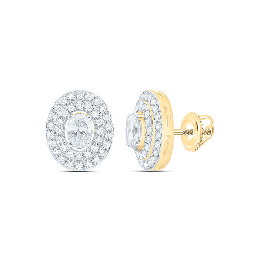 10K Yellow Gold 1 1/4 Cttw Lab Grown Diamond Fashion Oval Earring