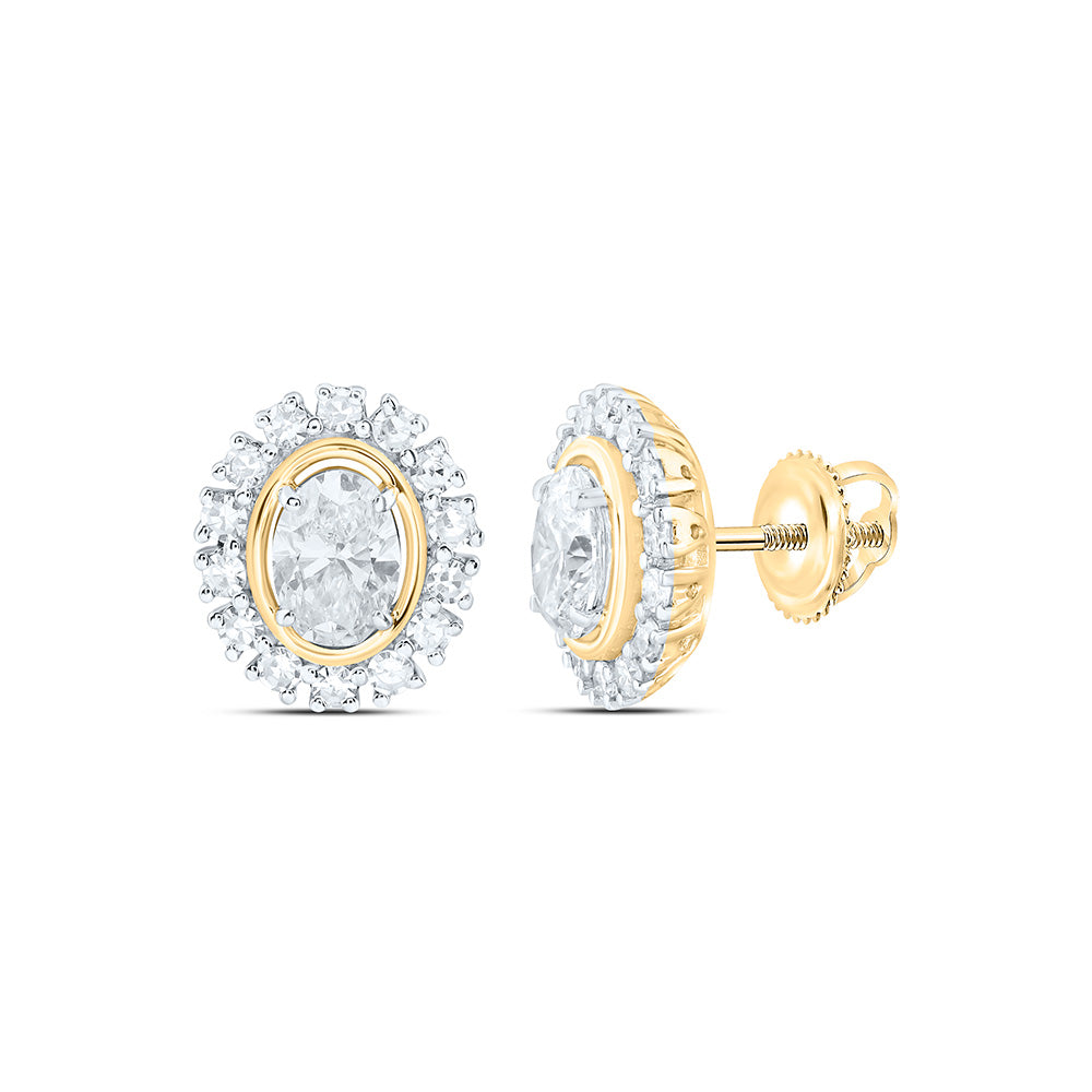 10K Yellow Or White Gold 1 Cttw Lab Grown Diamond Oval Earring