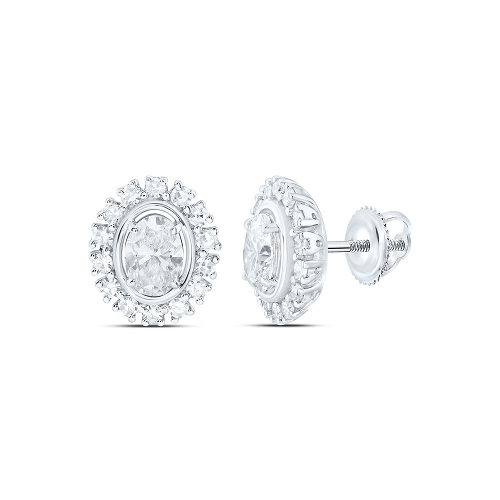 10K Yellow Or White Gold 1 Cttw Lab Grown Diamond Oval Earring