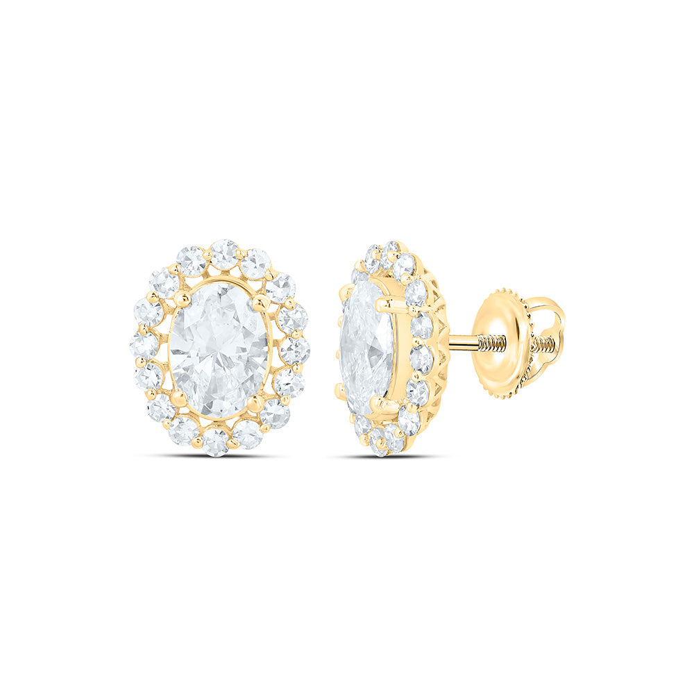 10K Yellow Or White Gold 1 3/8 Cttw Lab Grown Diamond Oval Earring