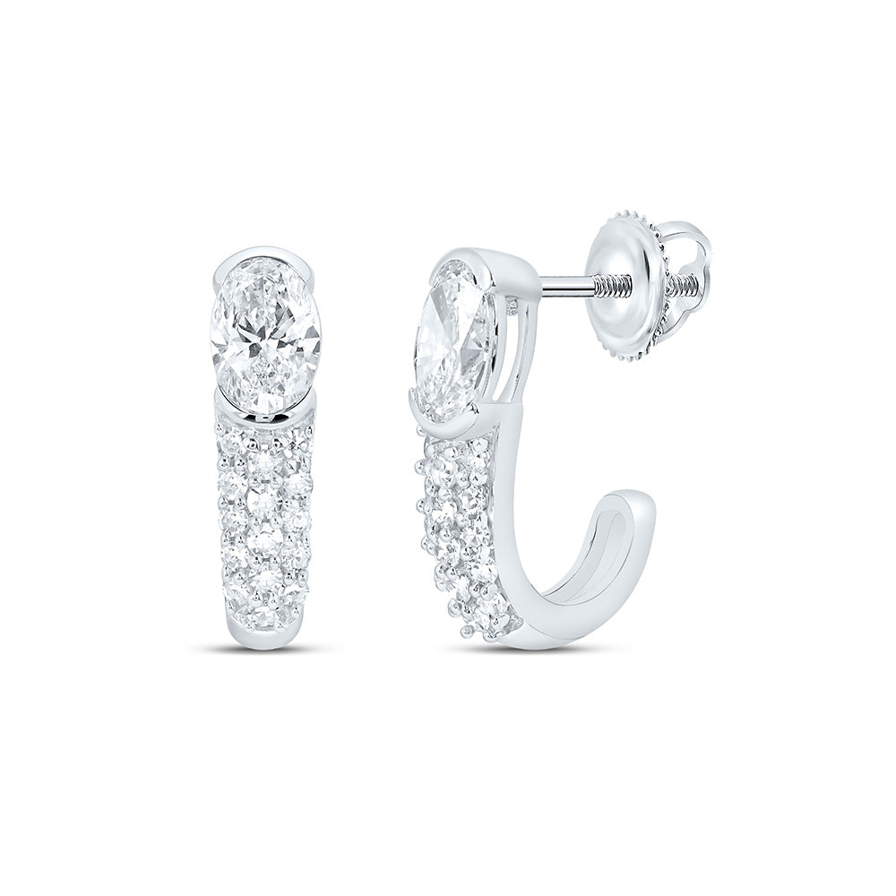 10K Yellow Or White Gold 1 Cttw Lab Grown Diamond Bezel Earring