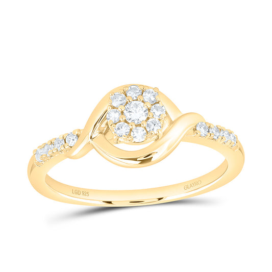 Sterling Silver 1/5 Cttw Lab Grown Diamond Round Engagement Ring