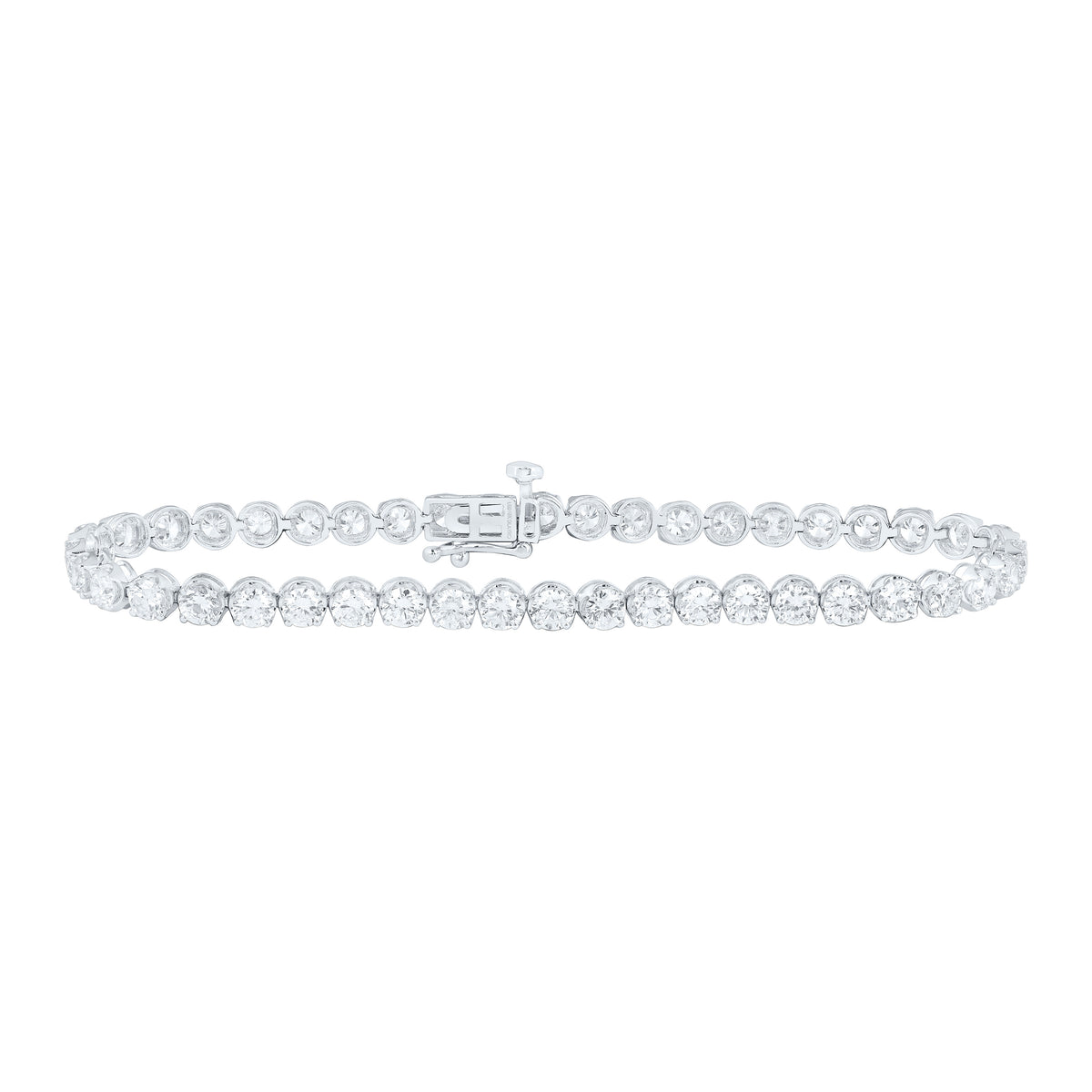 10K Yellow Or White Gold 7 Cttw Lab Grown Diamond Round Tennis Bracelet (7 Inch)