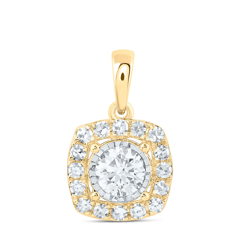 10K Yellow Or White Gold 1/2 Cttw Lab Grown Diamond Cushion Charm Pendant