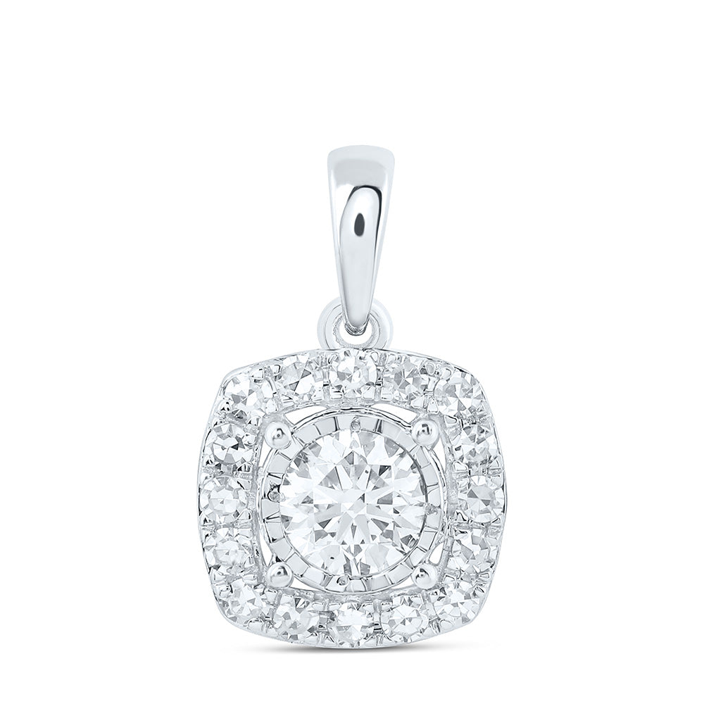 10K Yellow Or White Gold 1/2 Cttw Lab Grown Diamond Cushion Charm Pendant