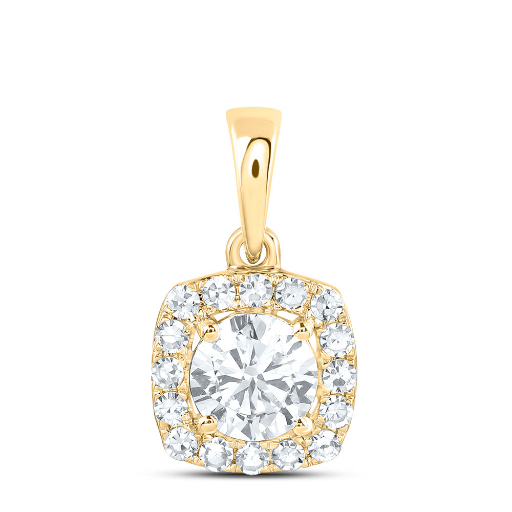 10K Yellow Or White Gold 1/2 Cttw Lab Grown Diamond Cushion Charm Pendant