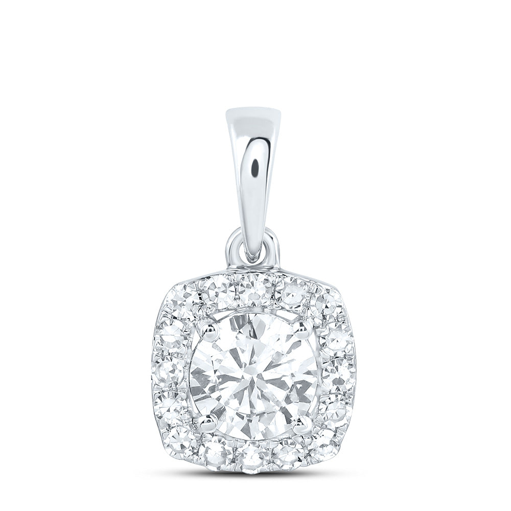 10K Yellow Or White Gold 1/2 Cttw Lab Grown Diamond Cushion Charm Pendant