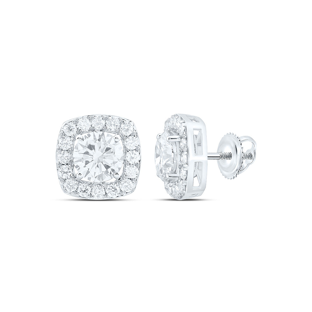 10K Yellow Or White Gold 3 Cttw Lab Grown Diamond Cushion Earring